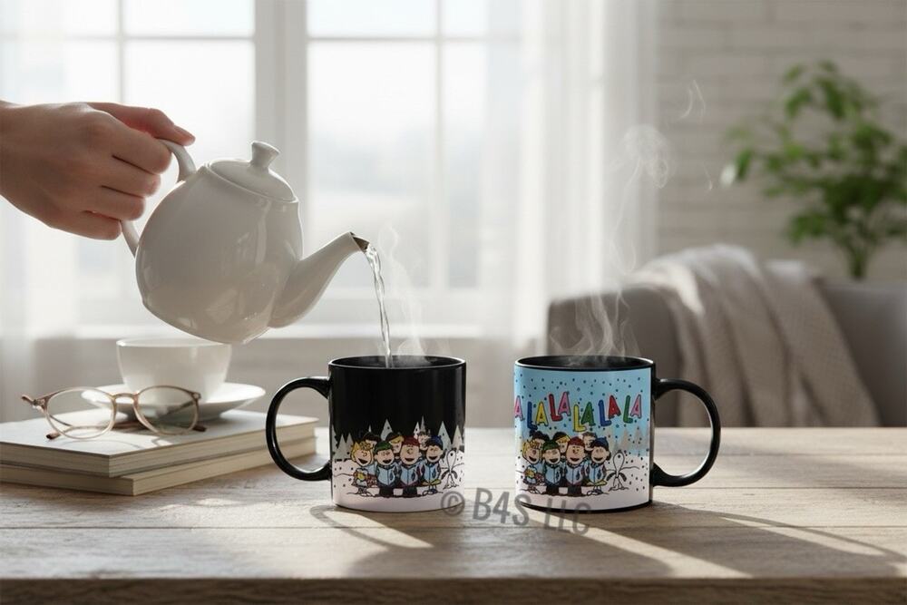 Peanuts 18oz Heat Changing Mug Christmas Carolers Scene Reveal Cup